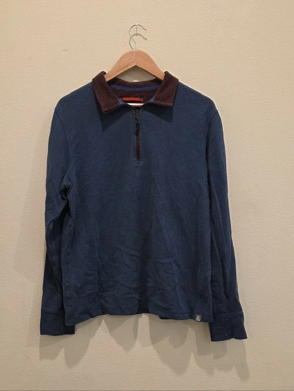 The North Face Blue Long Sleeves Shirt Polo Cotton Pullover Outdoor Gorpcore
